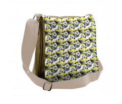 Hibiscus Buds and Blossoms Messenger Bag