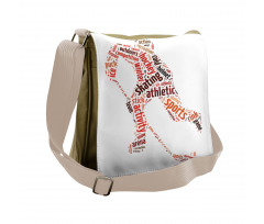 Man Silhouette with Words Messenger Bag
