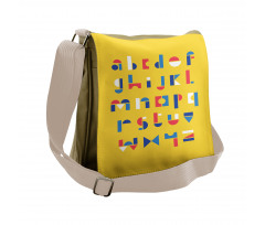 Geometric Small Letters Messenger Bag