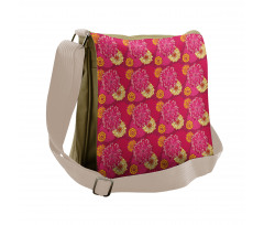 Big Blossoms Doodle Petals Messenger Bag