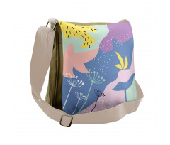 Modern Abstract Floral Art Messenger Bag