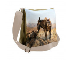 Greek Donkey in Mountains Messenger Bag