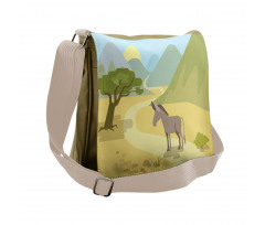 Wildlife Habitat Flat Design Messenger Bag