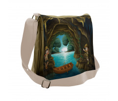 Young Explorers in a Cave Messenger Bag