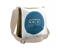 Cartoon Trailer at Night Stars Messenger Bag