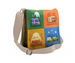 Touristic Camp Areas Colorful Messenger Bag