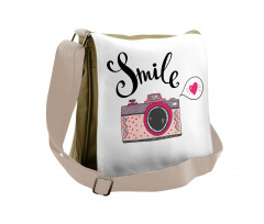 Smile Typography Romantic Messenger Bag