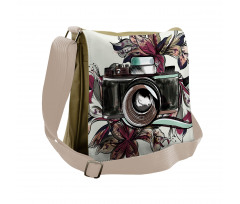 Watercolor Exotic Blooms Messenger Bag