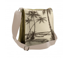 Hammock on Sandy Beach Messenger Bag