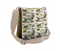 Pastel Hawaii Island Scene Messenger Bag