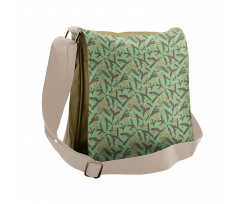 Spring Season Plant Leaf Messenger Bag