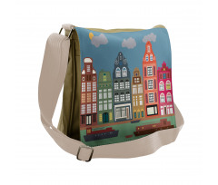 European Houses and Ships Messenger Bag