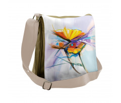 Oil Paint Art Flowers Messenger Bag