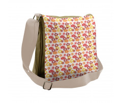 Vintage Floral Artwork Messenger Bag