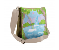 Fairy Landscape Waterfall Messenger Bag