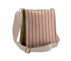 Pastel Checkered Puppy Heads Messenger Bag