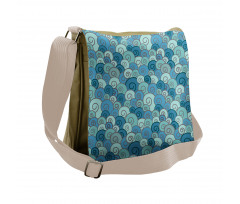 Waves in the Ocean Doodle Messenger Bag