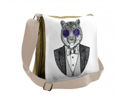 Hipster Animal in a Suit Messenger Bag