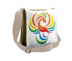 Rainbow Toned Bird Messenger Bag