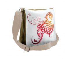 Bird Swirly Wings Messenger Bag