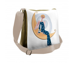 Girl with Trumpet Moon Messenger Bag