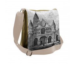 Vintage Monument Artwork Messenger Bag