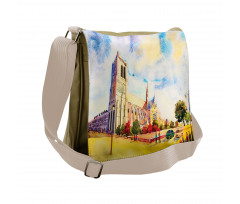 Watercolor Street View Messenger Bag