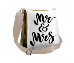 Hand Lettering Pattern Messenger Bag