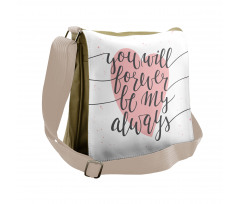 Heart and Love Words Messenger Bag