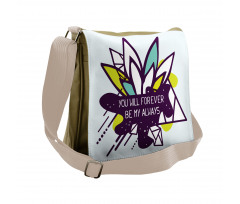 Flower and Love Message Art Messenger Bag