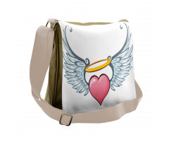 Valentines Day Winged Heart Messenger Bag