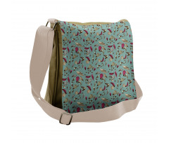 Vintage Classic Flora Leaves Messenger Bag