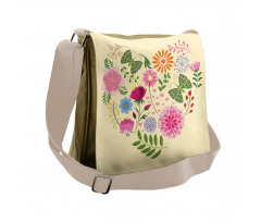 Colorful Flowers Butterflies Messenger Bag