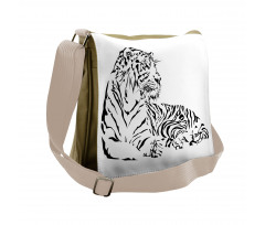 Safari Animal Sitting Messenger Bag