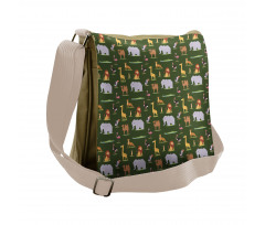 Childish Cartoon Savannah Messenger Bag