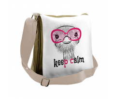 Hipster Animal and Glasses Messenger Bag