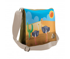 Wild Birds on Desert Cactus Messenger Bag