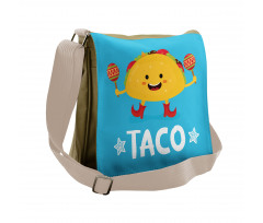 Dancing Funny Taco Cartoon Messenger Bag