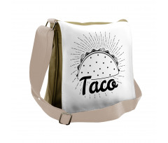 Mexican Taco Typography Art Messenger Bag