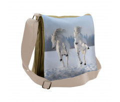 Purebred Horses Wild Messenger Bag