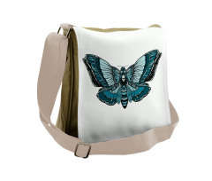 Skull on Butterfly Body Messenger Bag