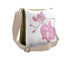 Simple Hand-drawn Flowers Messenger Bag