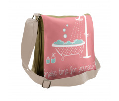 Tub with Inspirational Saying Messenger Bag