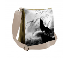Howling Under Full Moon Messenger Bag