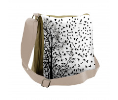 Flying Birds Tree Messenger Bag