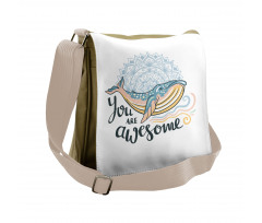 Whale Waves Pastel Messenger Bag