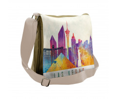 Colorful Landmarks Design Messenger Bag