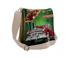 Retro Car Roulette Table Messenger Bag