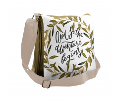 Wreath Frame Foliage Leaves Messenger Bag