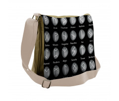 Shaded Effect Runic Alphabet Messenger Bag